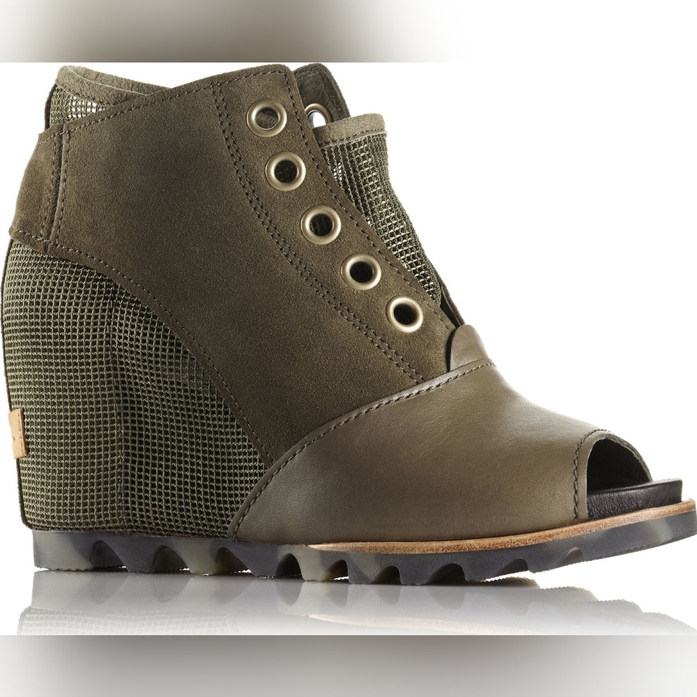 Sorel Joanie Leather & Mesh Peep Toe Booties